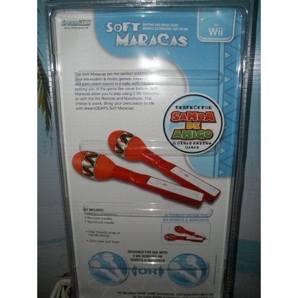 (SET OF 2) NEW BY DREAMGEAR, SOFT MARACAS FOR NINTENDO Wii RED - Picture 6 of 12